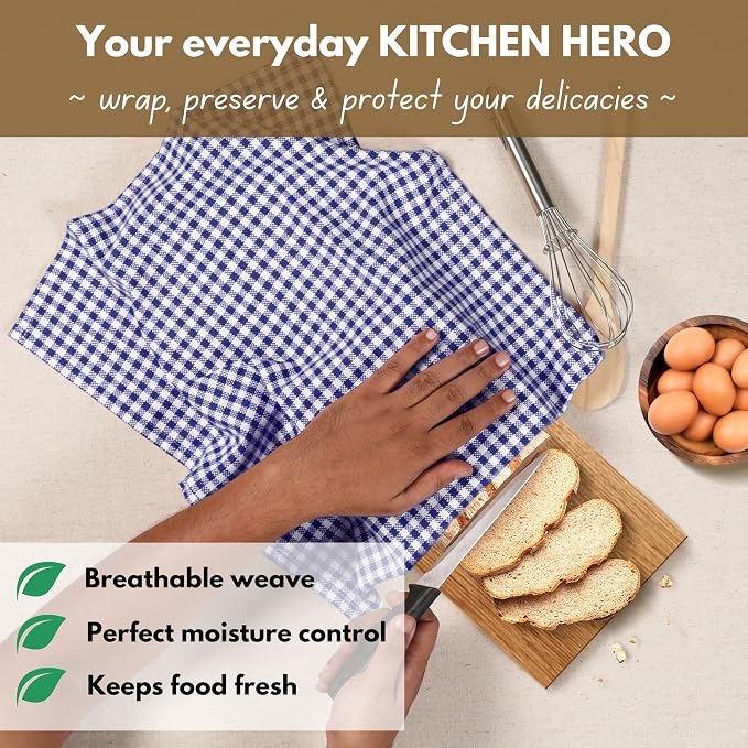 Native Fab Gingham Dish Towels 16x26 inches Set of 4 - Image 6
