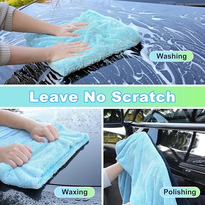 JOYMOOP Microfiber Towels for Cars, 3 Pack 35.4" x 23.6" Car Drying Towel - Image 6