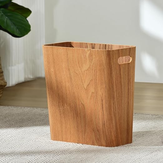 ELONG HOME 2.5 Gallon Wood Trash Can, Stylish Design Natural Wooden Wastebasket - Image 3