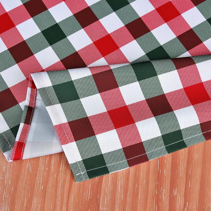 Gingham Xmas Tablecloth Fabric - Image 7