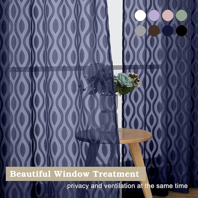 Aiyufeng Navy Blue Curtains - Image 7