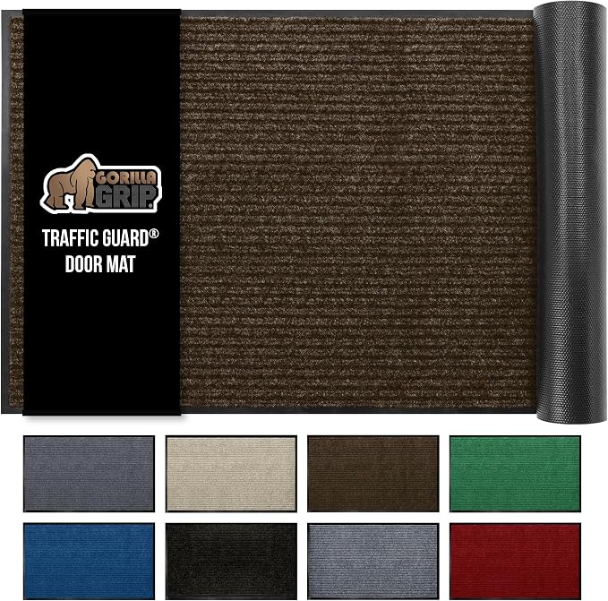 GORILLA GRIP Traffic Guard Door Mat, Heavy Duty Welcome Mats, Commercial Office by GorillaGrip
