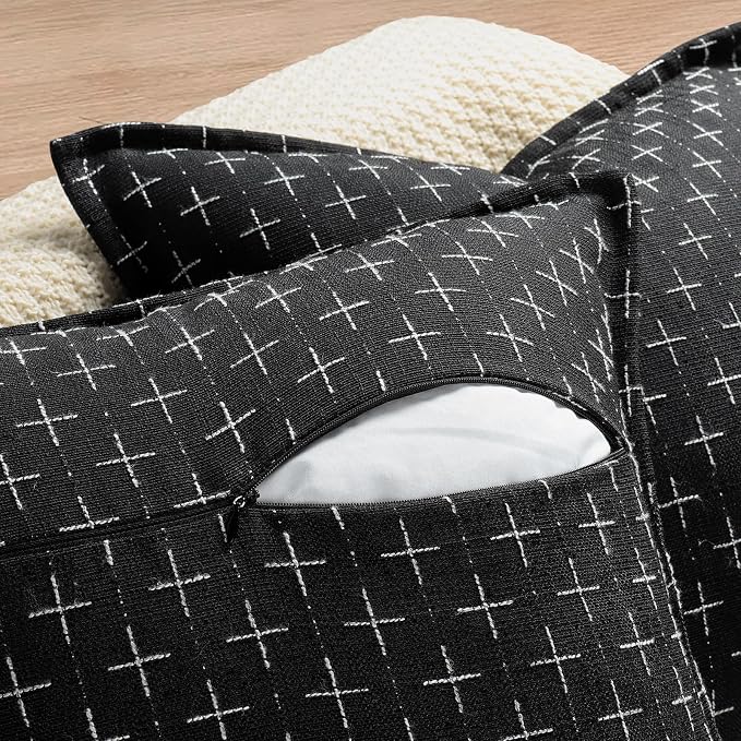 ZWJD Pillow Covers 22x22 Set of 2 Soft Polyester Textured Pillow Covers - Image 3