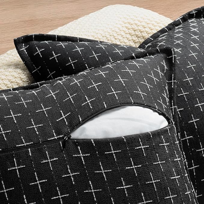 ZWJD Pillow Covers 26x26 Set of 2 Soft Polyester Textured Pillow Covers - Image 3