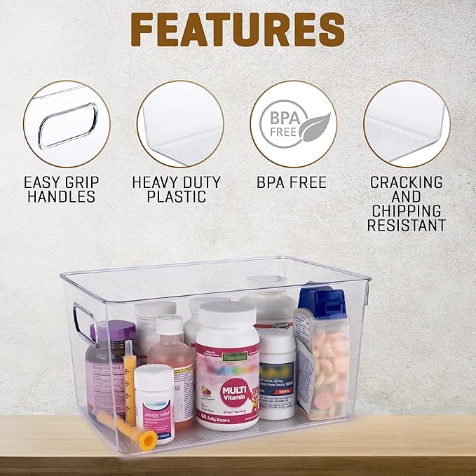 Clear Plastic Storage Bins, Pantry Organizers and Storage Containers Fridge - Image 5