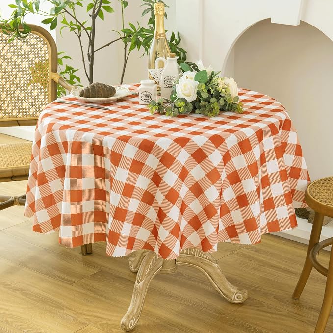 Waterproof Plaid Tablecloth Fabric by Essifunia