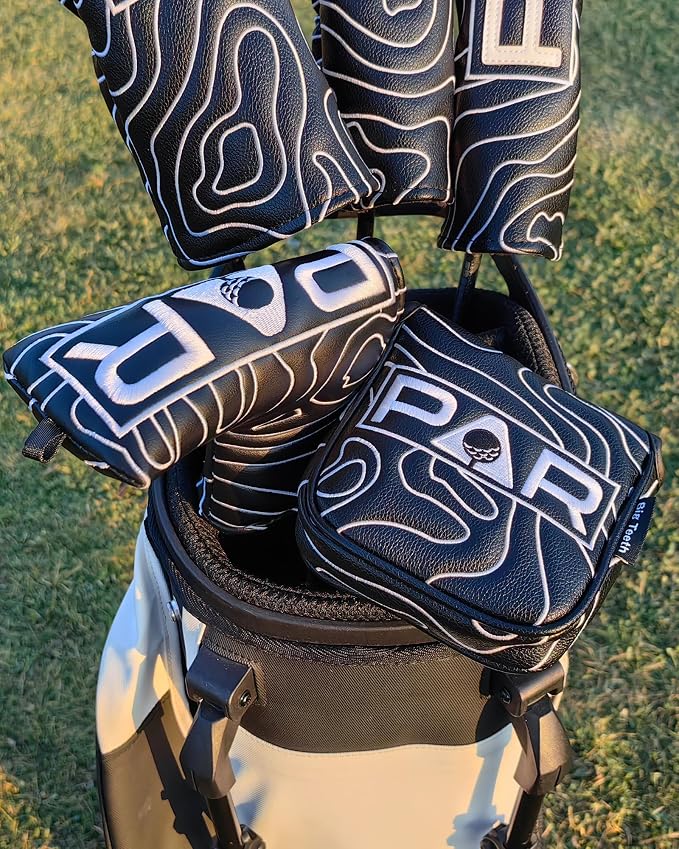 Big Teeth Golf Club Covers Full Set Driver Headcover Fairway Wood Hybrid Golf - Image 3