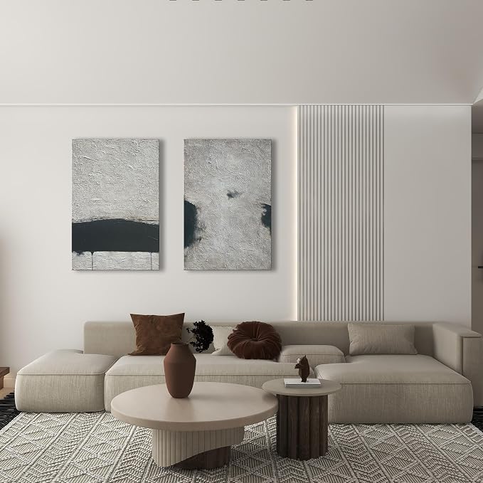 NANKAI Hand-painted Minimalism Black and Gray Art Oil painting Canvas Abstract - Image 5