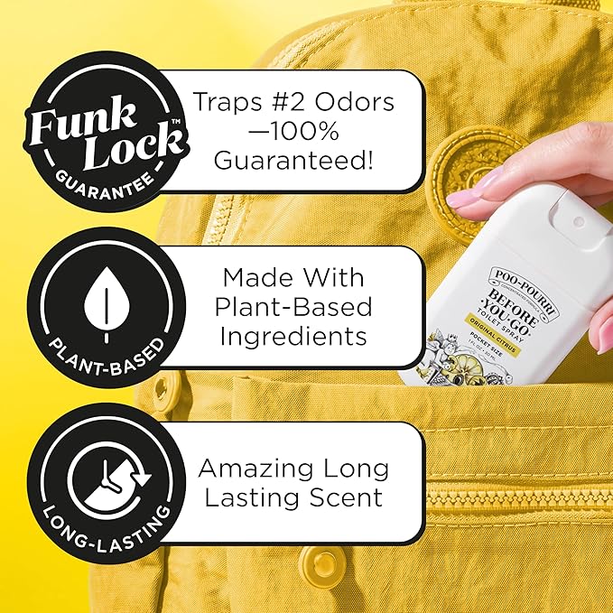 Poo-Pourri Before-You-Go Pocket Toilet Spray, Travel Essentials, Original Citrus - Image 2