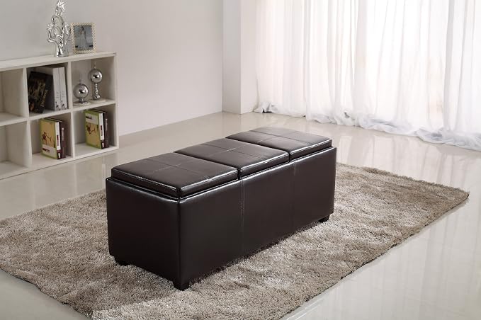 SIMPLIHOME Avalon 42 inch Wide Contemporary Rectangle Storage Ottoman in - Image 2