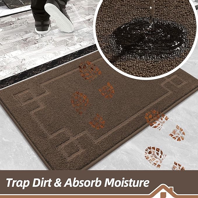 BEQHAUSE Door Mat 32" x 48", Non-Slip Door Mats Indoor Entryway Rugs Washable - Image 3