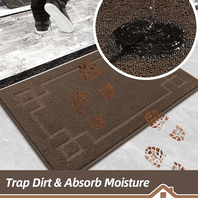 BEQHAUSE Door Mat 20" x 32", Non-Slip Door Mats Indoor Entryway Rugs Washable - Image 4