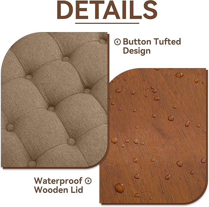 30Inch Round Storage Ottoman - Image 4