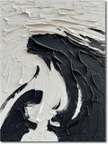 NANKAI 40x28 inch Minimalist Black and White Abstract Painting 100% by NANKAIOilPaintingArt