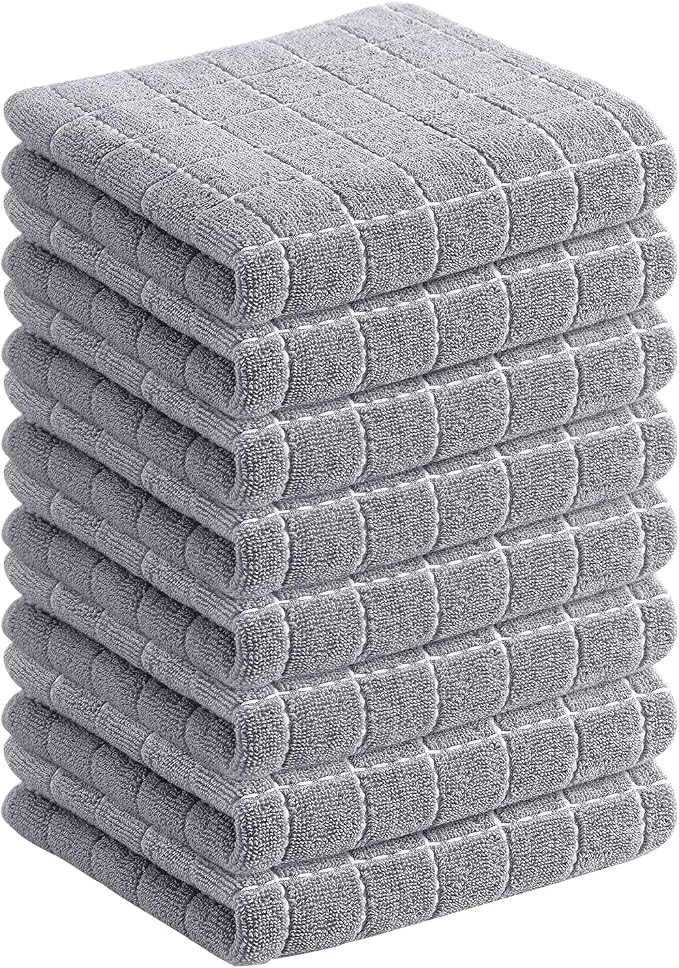 Homaxy 100% Cotton Terry Kitchen Towels, Checkered Designed, Soft and Super by Homaxy