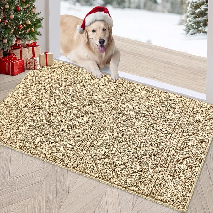 REFETONE Indoor Doormat, Front Back Door Mat 32"x40" Absorbent Rubber Backing by Refetone