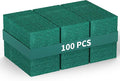 100 Pack Green Scouring Pads 3x4 Inch – Heavy Duty, Non Scratch Scrub Pads Bulk by BayStateImporters