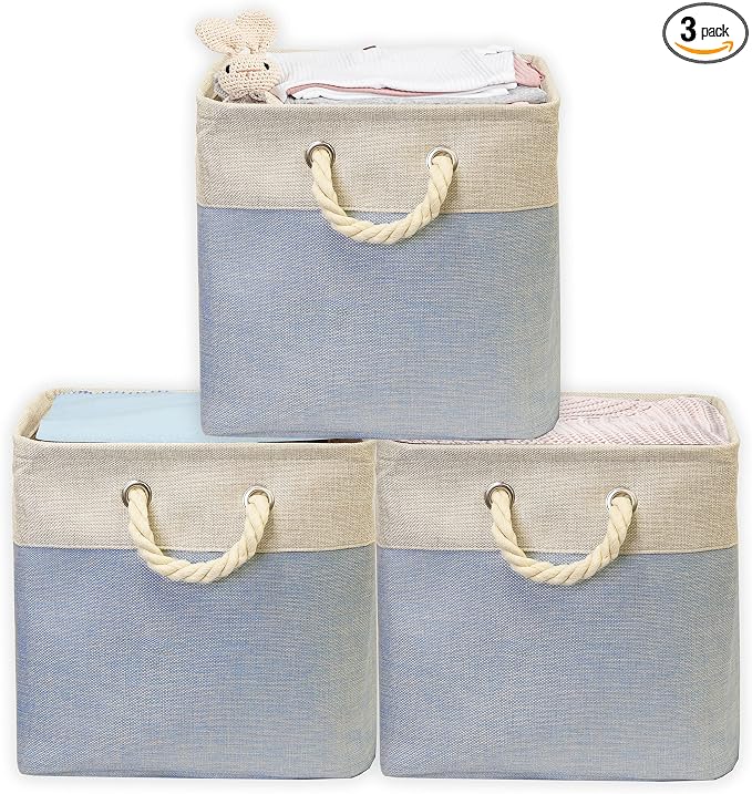 SIMPLE HOUSEWARE Fabric Storage Cubes, 3 Pack by SimpleHouseware