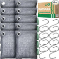 Activated Charcoal Odor Absorber, Large 10 Pack w Hooks Nature Odor Remover by Innmily