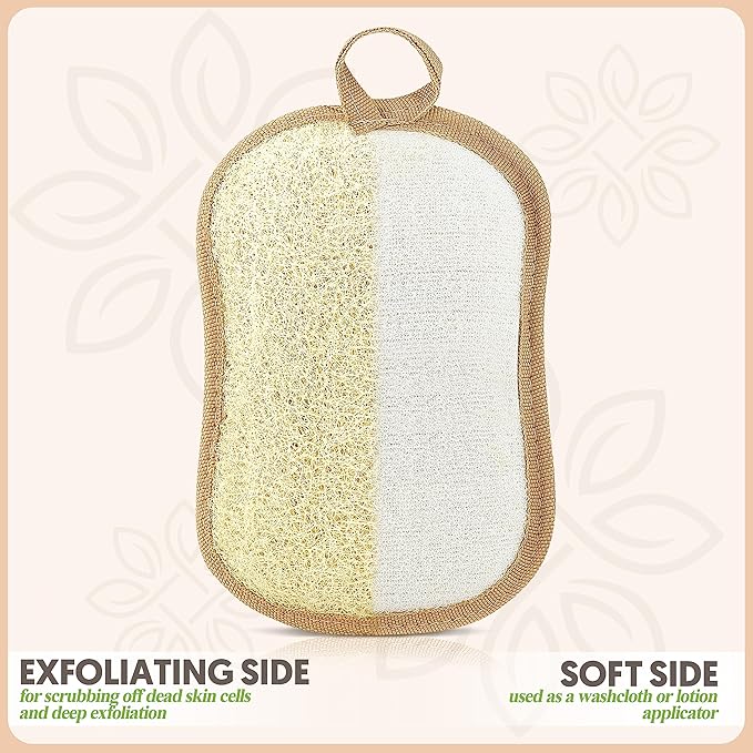 Almooni Premium Exfoliating Loofah Pad Body Scrubber, Made - Image 3