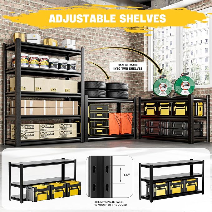 Garage Shelving Unit, 5 Tier Industrial Shelving Shelf Metal Shelves - Image 5