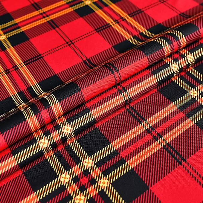 Tartan Waterproof Christmas Plaid Tablecloth Fabric - Image 7