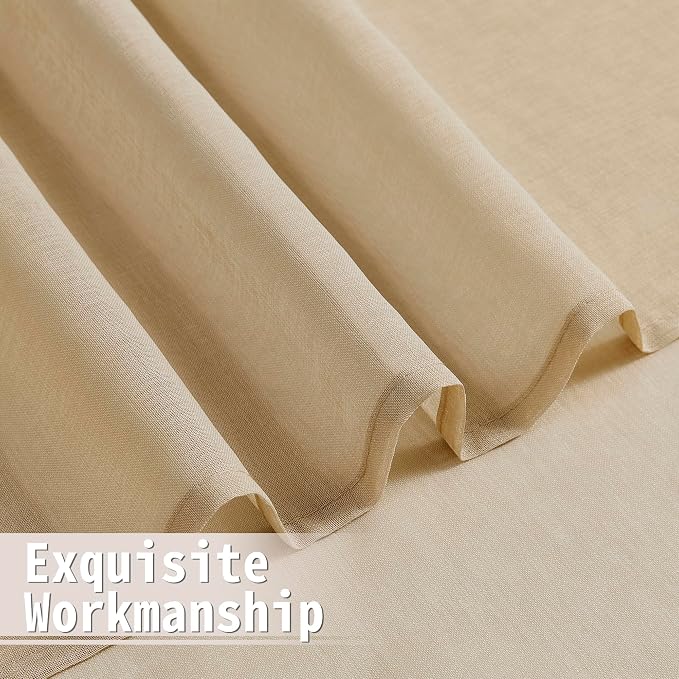 Tollpiz Sheer Curtain Closet Linen Textured Curtain Sheers Doorway Light - Image 8