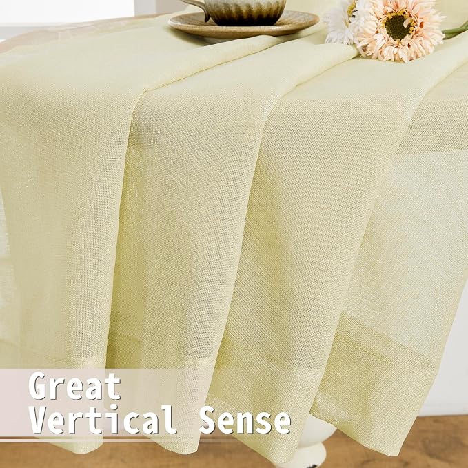 Tollpiz Sheer Door Curtain Closet Linen Textured Curtains Sheer Doorway Light - Image 6