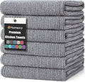 Homaxy Premium Kitchen Towels, Large Cotton Kitchen Hand Towels, Flat and Terry by Homaxy