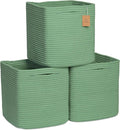 NaturalCozy Storage Cubes 11 Inch Cotton Rope Woven Baskets by NaturalCozy