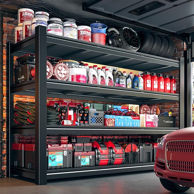 2500LBS Storage Shelves, 60.1" W Garage Shelving Heavy Duty, Adjustable Metal - Image 7