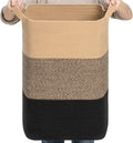 CLHMILY&Z 95L Laundry Basket Rectangular Black Jute Rope by ClhmilyZ