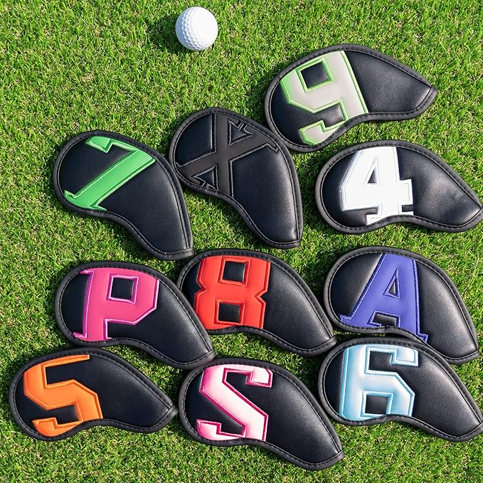 CRAFTSMAN GOLF 12pcs or 1pc Thick Synthetic Leather Golf Iron Head Covers Set - Image 7