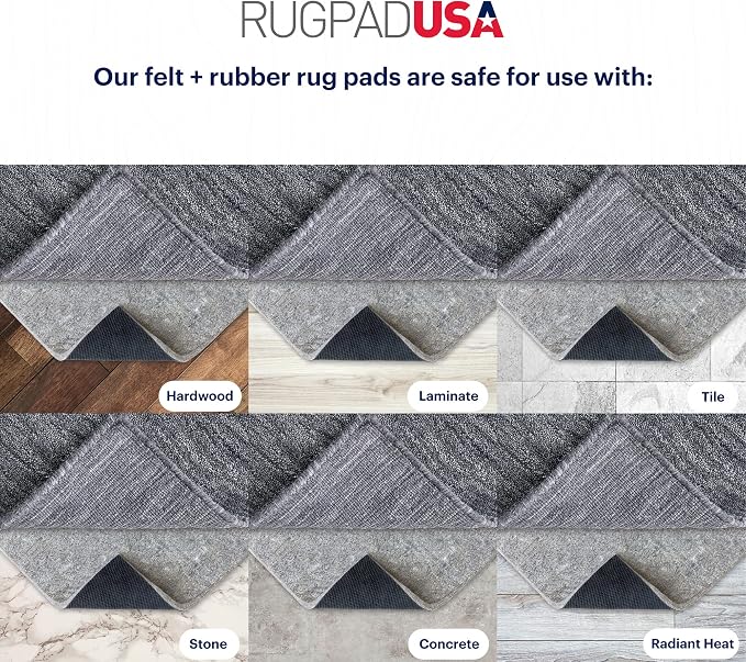 RUGPADUSA - Dual Surface - 7'10" x 10' - 3/8" Thick - Felt + Rubber - Enhanced - Image 5