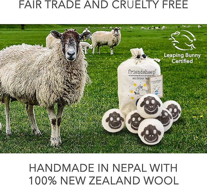 Wool Dryer Balls by Friendsheep 6 Pack XL Organic Premium Reusable Cruelty Free - Image 5