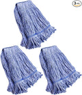 String Mop Heads Replacement Heavy Duty Commercial Grade Blue Cotton Looped End by NIUBEE