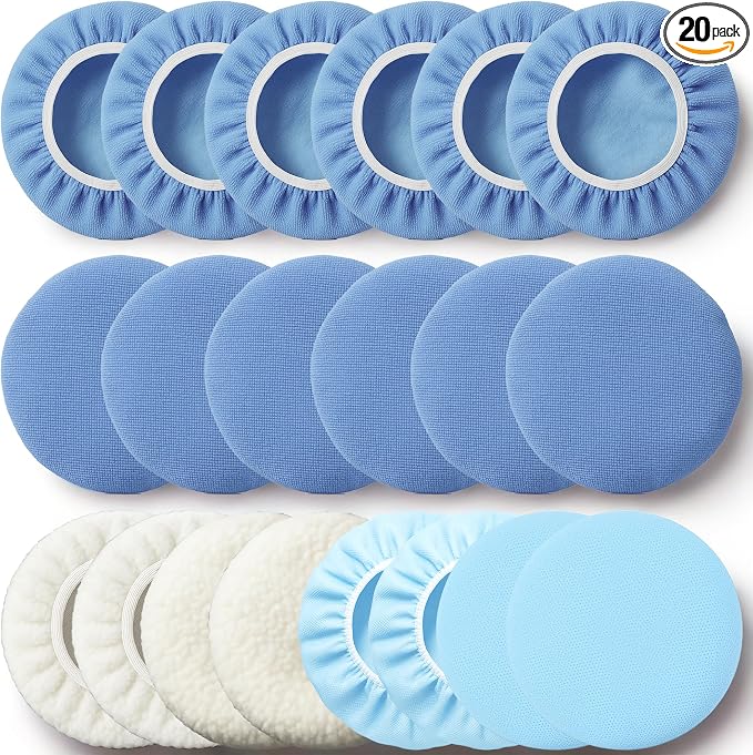 20 Pack Buffing Pads, Polishing Pad Covers, Microfiber & Wool by Unknown