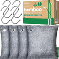 Activated Charcoal Odor Absorber, Large 4x500g w Hooks Nature Odor Eliminator by Innmily