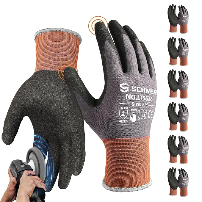 Schwer 6 Pairs Safety Work Gloves by SCHWER