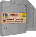 Nordhus Design Large Swedish Dishcloths, 10 Pack Grey- 9.5 X 8 inch Reusable by nordhusdesign