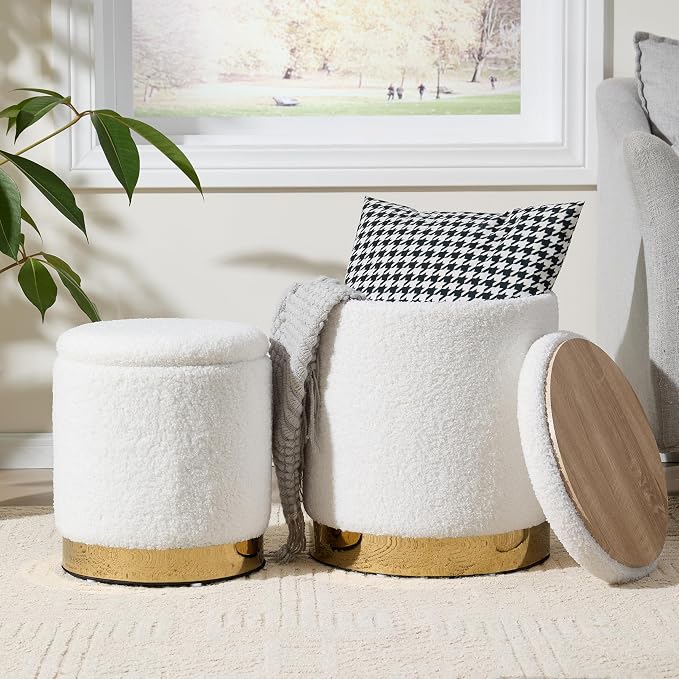 Royal Windsor Boucle Round Ottoman by RoyalWindsor