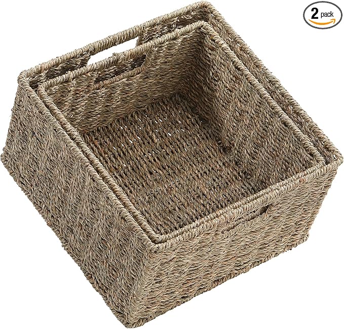 HOONEX Wicker Storage Baskets for Organizing, Decorative Woven Seagrass Baskets by HOONEX
