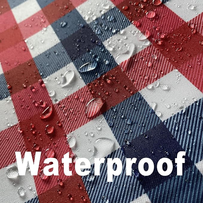 4th of July Checkered Tablecloth Fabric - Image 4