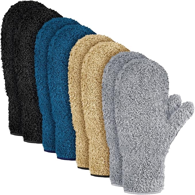 Bencailor 4 Pair Microfiber Dusting Mittens Reusable Women Cleaning Mittens by Bencailor