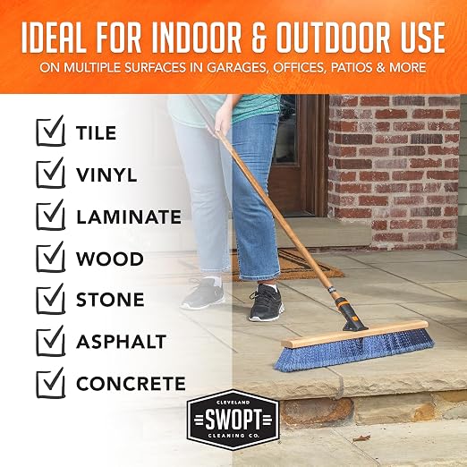 SWOPT 24” Premium Multi-Surface Push Broom Head — Cleaning Head Interchangeable - Image 9