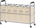 Tajsoon Laundry Sorter 5 Sections, Laundry Hamper by Tajsoon