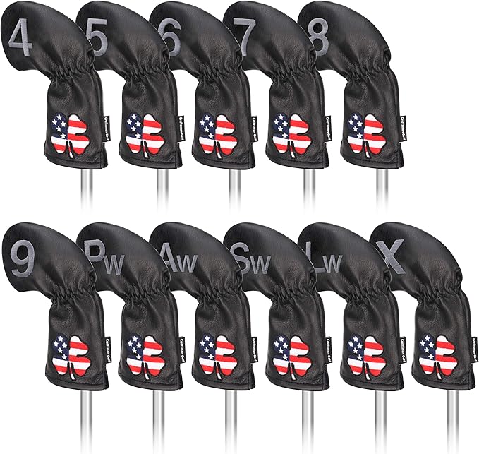 CRAFTSMAN GOLF 11pcs /Set USA US Flag Clover Leather Left Right Black White - Image 8