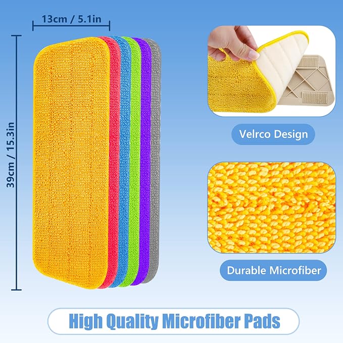 HOMTOYOU Reusable Mop Pads for Swiffer PowerMop: 6 Pack Microfiber Pad Refills - Image 6