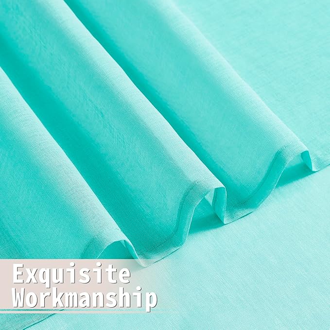 Tollpiz Short Sheer Door Curtains Closet Linen Textured Curtains Sheer Doorway - Image 8