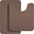 Bathroom Rugs Set 2 Pieces, Thin Bathroom Mats, Toilet Rugs, Quick Dry by BosapDirect